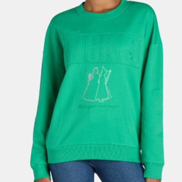 Wicked Oversized Embroidered Graphic Crewneck Sweatshirt Size Junior's Small - Picture 1 of 8